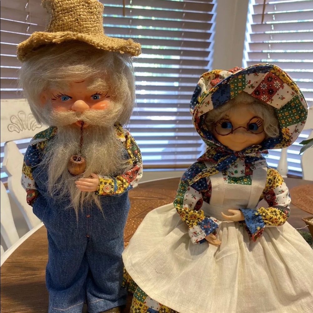 Vintage Soap Bottle Grandma And Grandpa Dolls